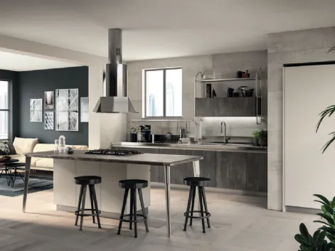 Cucina Moderna Diesel Open Workshop 04 Concrete Harlem di Scavolini