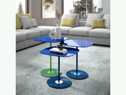 Tavolini quadrati in vetro colorato Crystal Square di Maconi