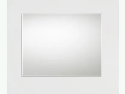 Specchiera Tau con sottile cornice in legno laccato bianco di Fratelli Elli