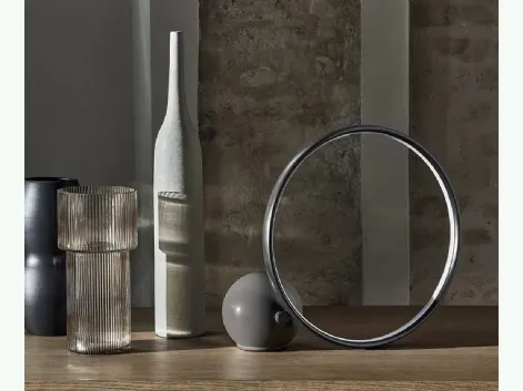 Lampada Circle da tavolo in acciaio laccato antracite di Bontempi