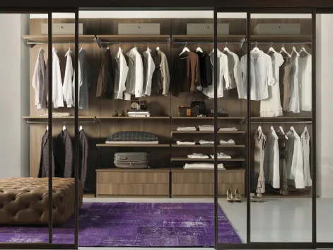 Cabina Armadio Rail System Rovere Tabacco di Ime Arredamenti