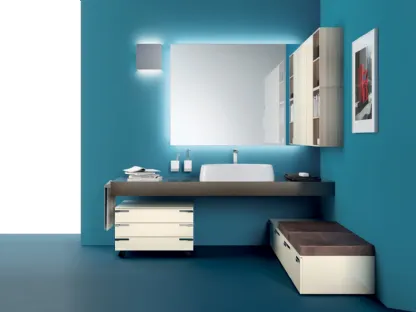 Mobile da Bagno Aquo in laccato lucido Panna Porcellana di Scavolini Bathrooms