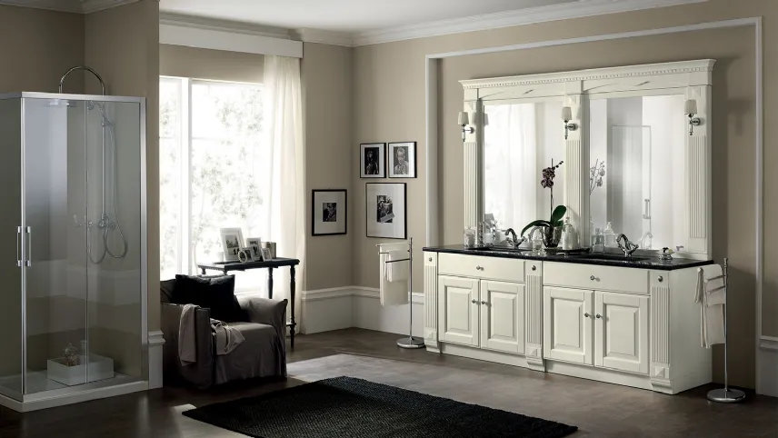Mobile da Bagno Baltimora in Frassino Bianco Assoluto di Scavolini Bathrooms