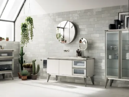Mobile da Bagno Diesel Open Workshop in laccato opaco Bianco Prestige di Scavolini Bathrooms