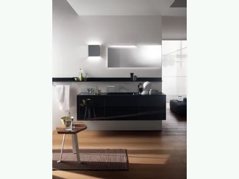 Mobile da Bagno Font Laccato Lucido Nero Ardesia di Scavolini Bathrooms