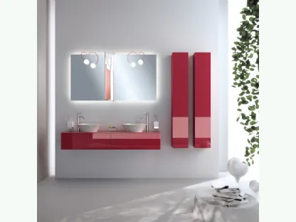 Mobile da Bagno Font in Vetro Lucido Rosso Rubino di Scavolini Bathrooms