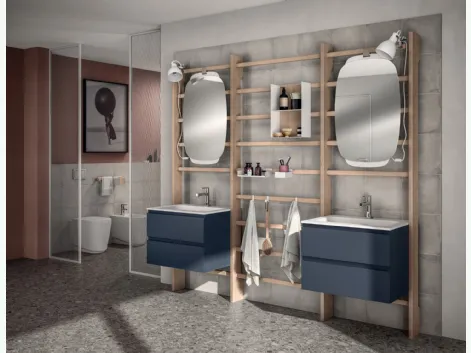 Mobile da Bagno Gym Space Laccato Opaco Blu Moon di Scavolini Bathrooms