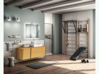 Mobile da Bagno Gym Space Laccato Opaco Giallo Senape di Scavolini Bathrooms