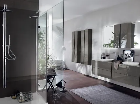Mobile da Bagno Lagu in laccato lucido Grigio Titanio di Scavolini Bathrooms