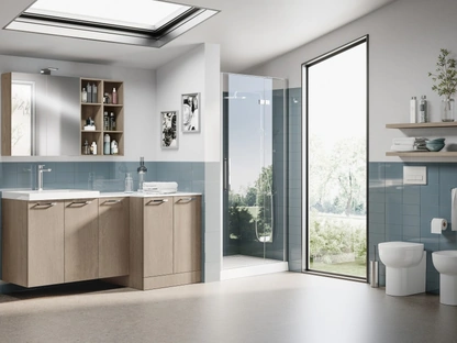 Mobile da Bagno Laundry Space Aquo finitura Rovere Gessato di Scavolini Bathrooms