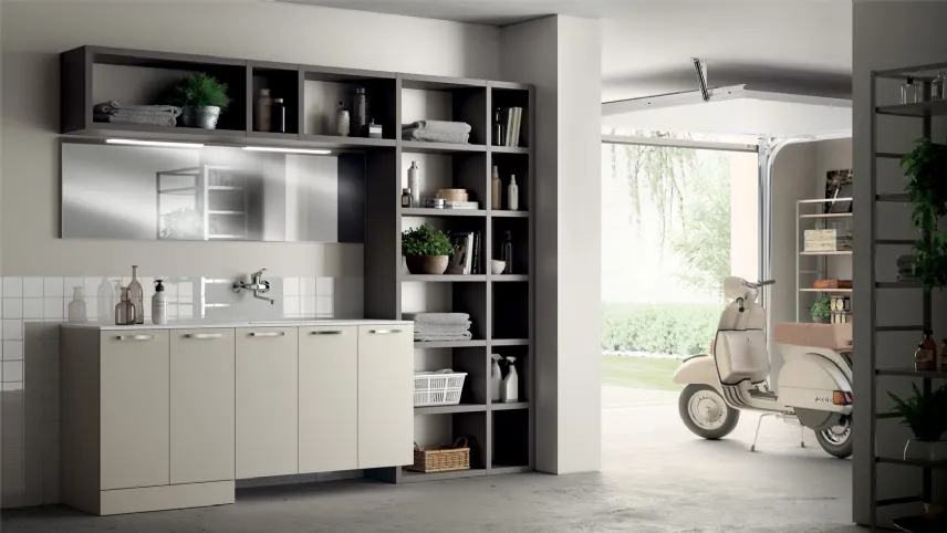 Mobile da Bagno Laundry Space in decorativo Grigio Gabbiano di Scavolini Bathrooms