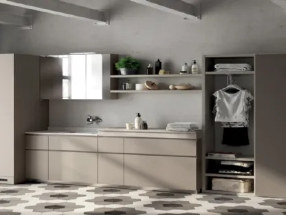 Mobile da Bagno Laundry Space in decorativo Grigio Selce di Scavolini Bathrooms