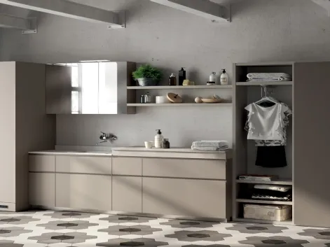 Mobile da Bagno Laundry Space in decorativo Grigio Selce di Scavolini Bathrooms