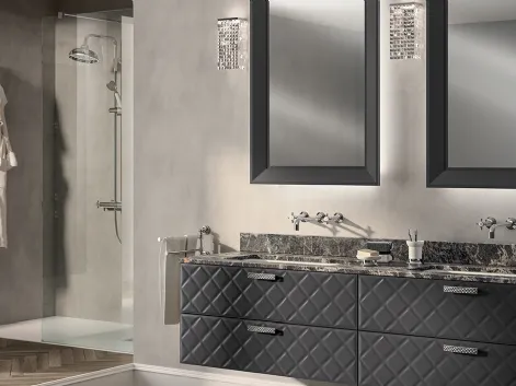 Mobile da Bagno Magnifica ante a rombi in laccato Grigio Ferro di Scavolini Bathrooms