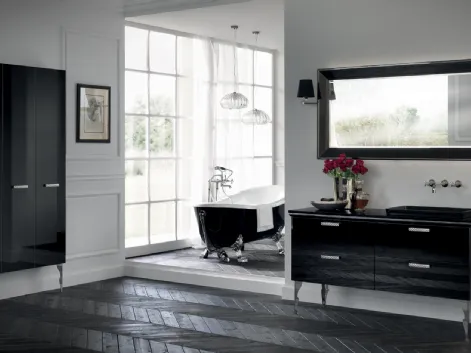 Mobile da Bagno Magnifica in laccato lucido Nero Ardesia di Scavolini Bathrooms