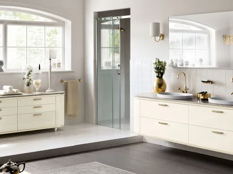Mobile da Bagno Magnifica in laccato lucido Panna Porcellana di Scavolini Bathrooms