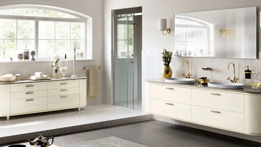 Mobile da Bagno Magnifica in laccato lucido Panna Porcellana di Scavolini Bathrooms