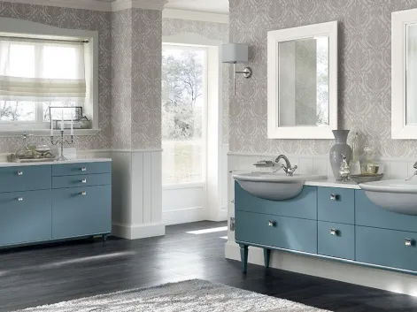 Mobile da Bagno Magnifica in laccato opaco Verde Ottanio di Scavolini Bathrooms