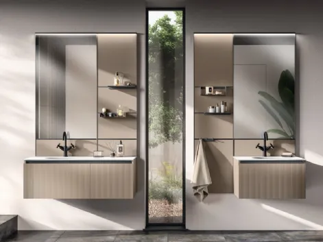 Mobile da Bagno Miko Laminato Strips Urban Bronze di Scavolini Bathrooms