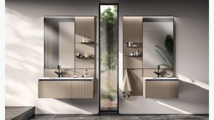 Mobile da Bagno Miko Laminato Strips Urban Bronze di Scavolini Bathrooms