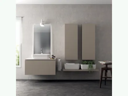 Mobile da Bagno Qi in Decorativo Grigio Selce di Scavolini Bathrooms