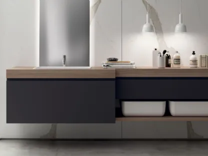 Mobile da Bagno Qi in laccato opaco Grigio Ferro di Scavolini Bathrooms