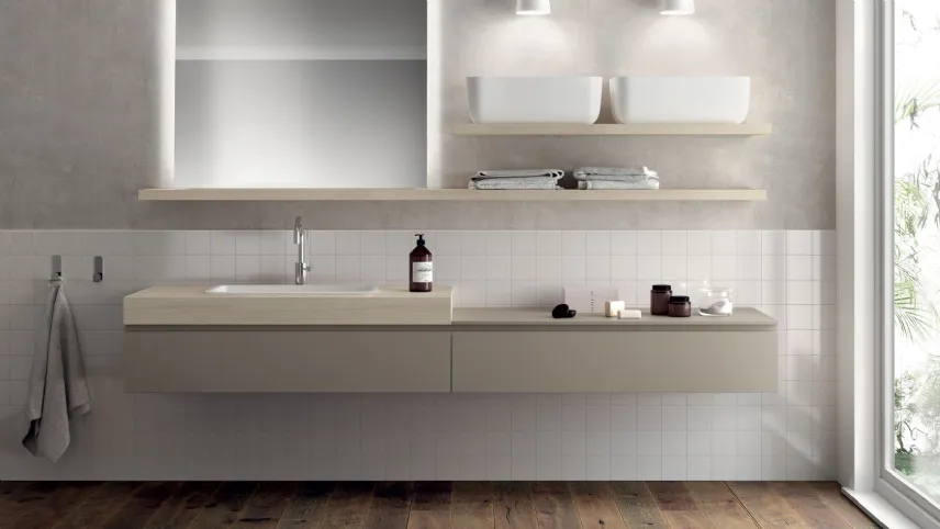 Mobile da Bagno Qi in laccato opaco Visone di Scavolini Bathrooms