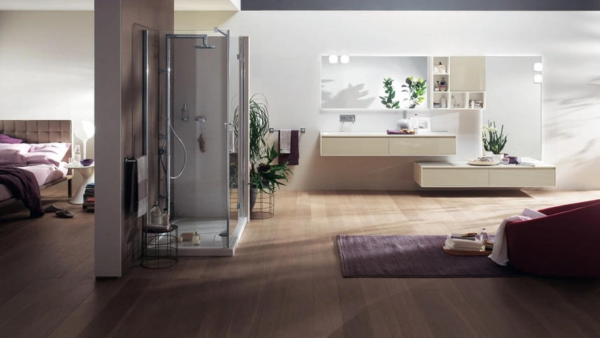 Mobile da Bagno Rivo Laccato Lucido Tortora di Scavolini Bathrooms