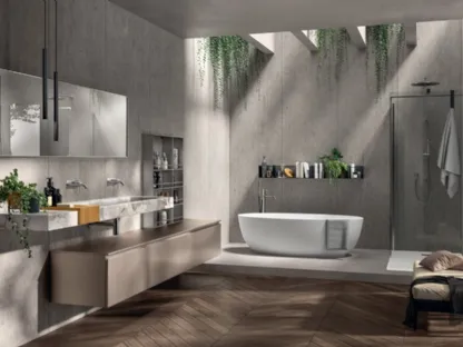 Mobile da Bagno Rivo Laccato Opaco Perlato Pas Dosé di Scavolini Bathrooms