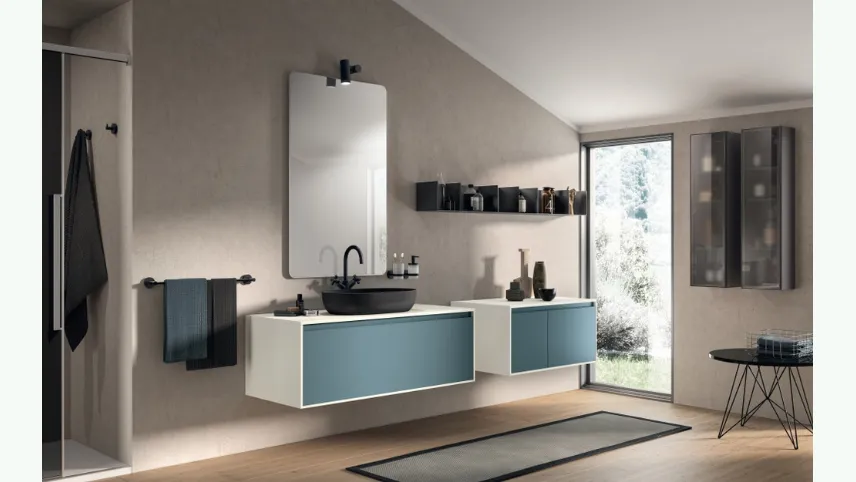 Mobile da Bagno Rivo Laccato Opaco Verde Ottanio di Scavolini Bathrooms