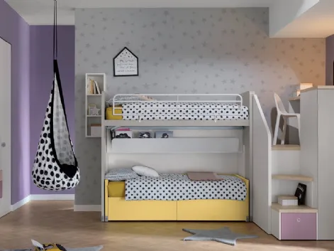 Cameretta in laccato opaco Alpha Letto a Castello G040 di Doimo Cityline