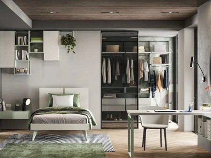 Cameretta per ragazzi con cabina armadio Y112 di Moretti Compact Camerette