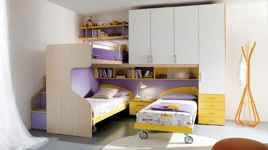 Cameretta Young Giallo e Milka di Ime Arredamenti