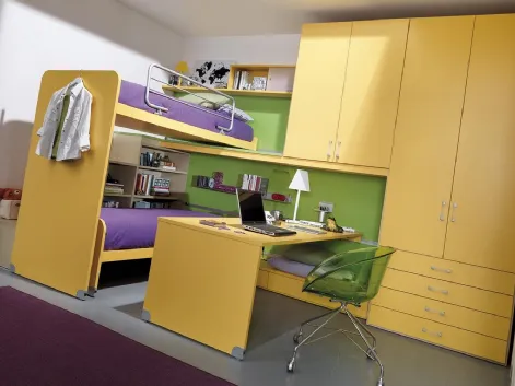Cameretta Young Giallo Mais e Verde di Ime Arredamenti