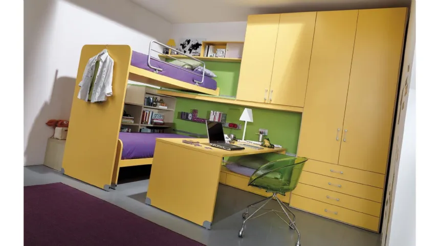 Cameretta Young Giallo Mais e Verde di Ime Arredamenti