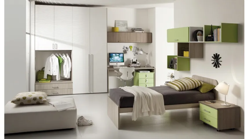 Cameretta Young Olmo Grigio e Bianco di Ime Arredamenti