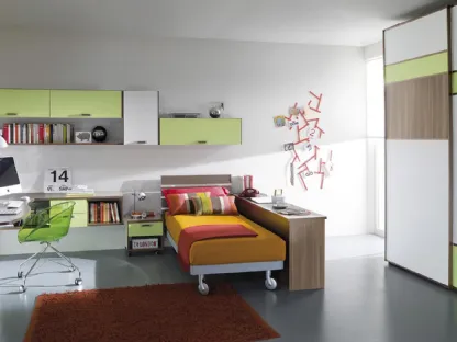 Cameretta Young Verde Mela e Rovere di Ime Arredamenti