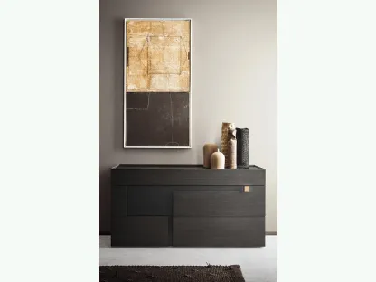 Comò Logos Calvi Brambilla in legno Rovere fumo e laccato opaco di Pianca