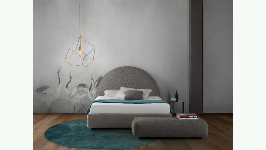 Letto con testiera curva Planet di GR Salotti