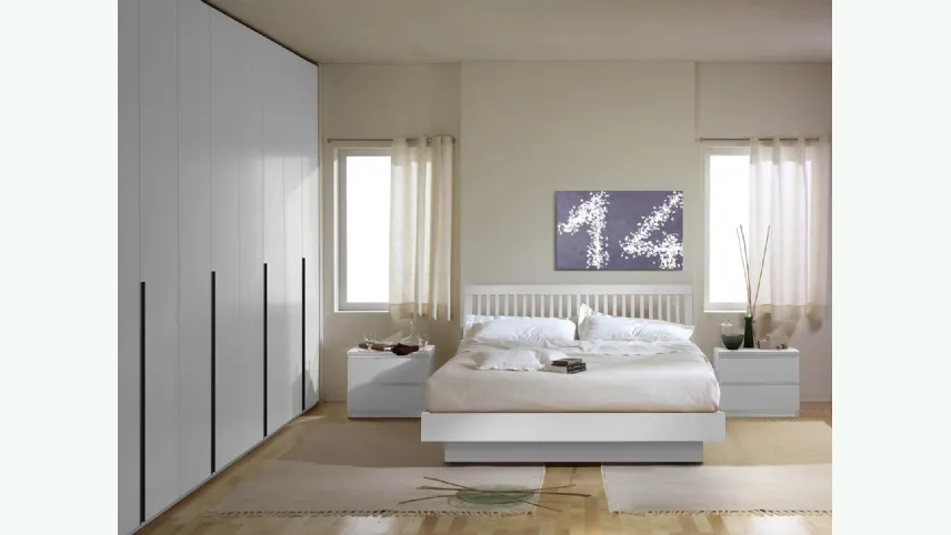 Letto in legno con testiera Stefy di Fratelli Elli