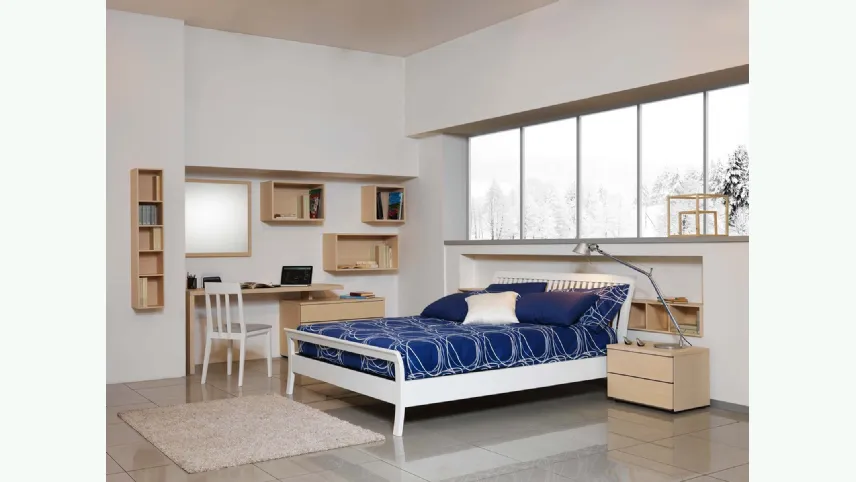 Letto in legno con testiera Sharon di Fratelli Elli