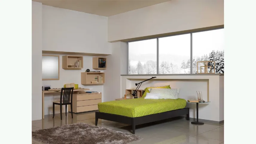 Letto in legno da una piazza e mezza Base Zeta di Fratelli Elli