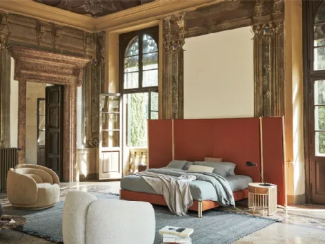 Letto di design in tessuto Bricola di Pianca