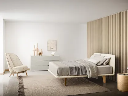 Letto in tessuto con testiera Filo di Pianca