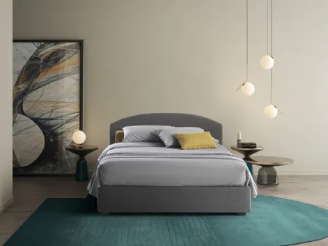 Letto con testiera arrotondata Plutone di GR Salotti