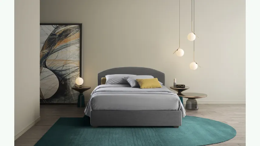 Letto con testiera arrotondata Plutone di GR Salotti