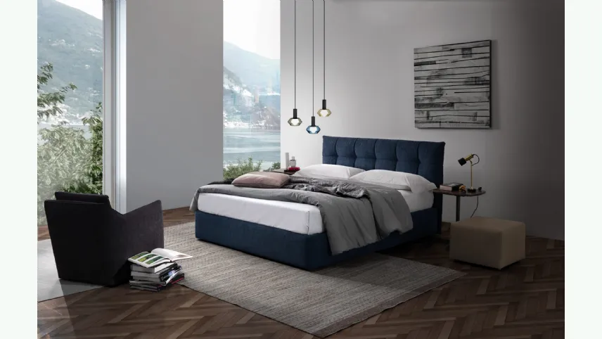 Letto matrimoniale con contenitore Piuma di Pol 74