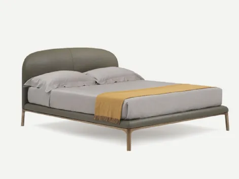 Letto in pelle con testiera imbottita Rada di Pianca