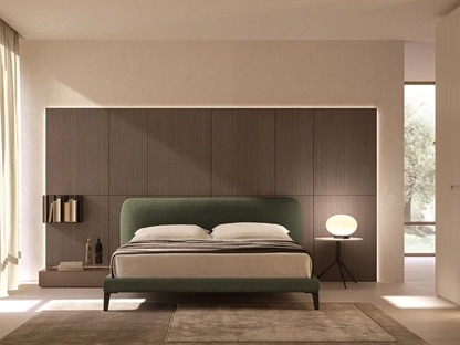 Letto in tessuto imbottito Riviera di Tagliabue Mobili