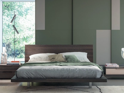 Letto matrimoniale Asja in Rovere Termotrattato di Tagliabue Mobili